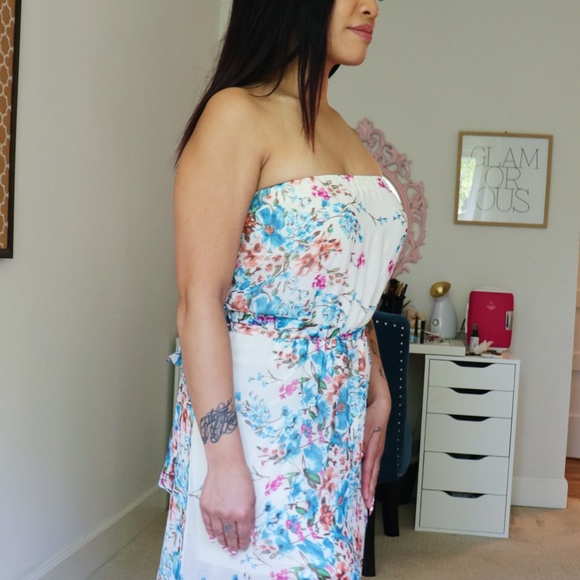 Foreign Exchange Blue and White Floral Maxi Dress - Picture 10 of 11
